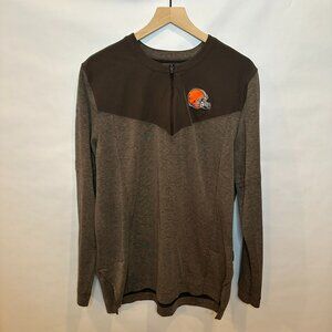Cleveland Browns NFL Nike Dri-Fit half zip pullover brown L